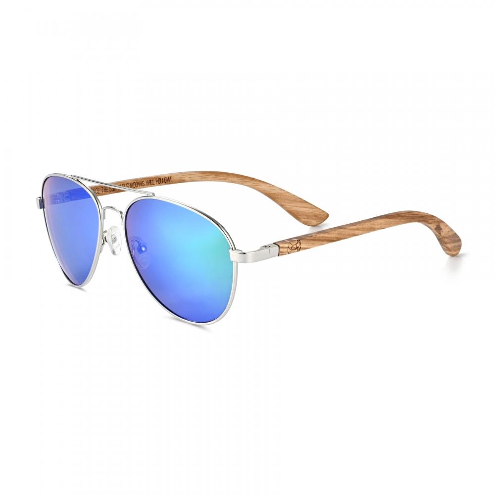 Earth Wood Sayulita Polarized Sunglasses Zebra Brown