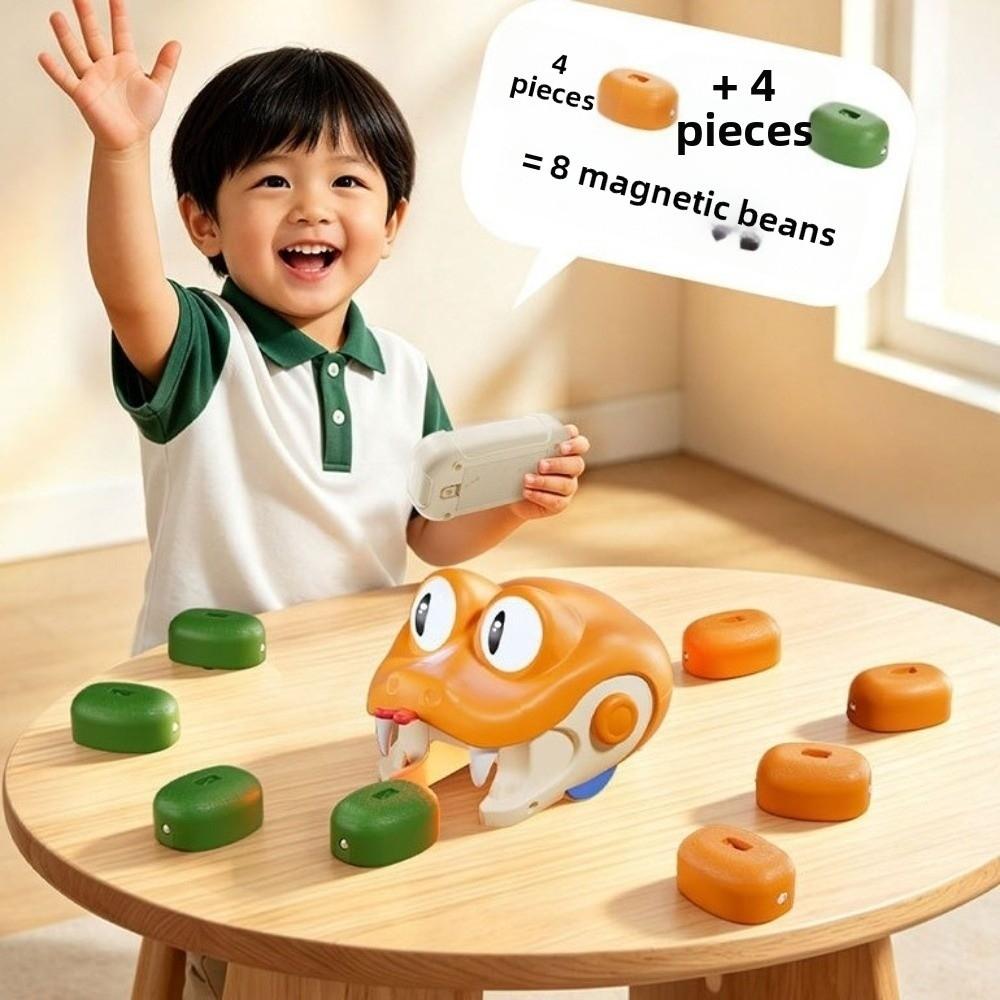 Eyes Rotate Electric Snake Toy Two Speed Modes Magnetic Food Collecting Segmented Body