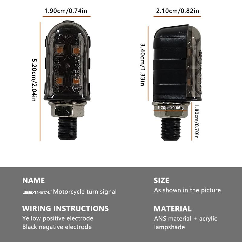 SEAMETAL Motorcycle LED Turn Signal Lights Motorcycle Blinker Motorcycle Accessories