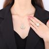Merry Line Retro Simulation Yellow Diamond Pendant Necklace Ring Creative Women'S Model