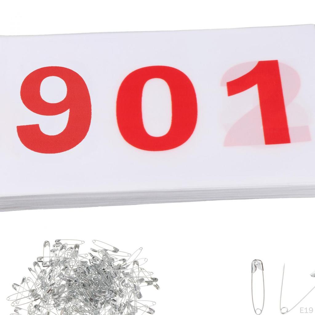 100 Pack Lightweight Numbered Race Bibs for Sports, Reliable Athletes,
