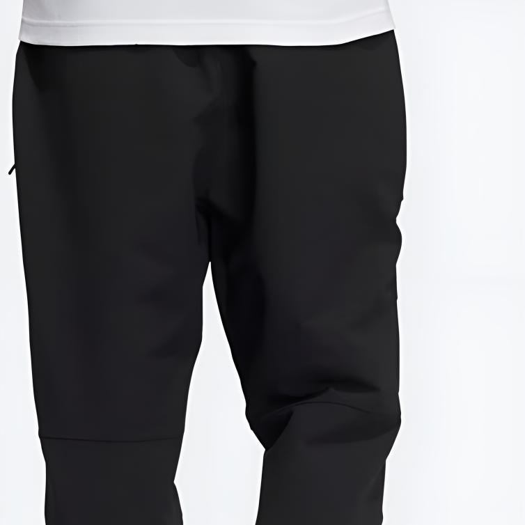 adidas Solid Color Logo Print Sports Fitness Long Pants Men Bottoms Black H39220