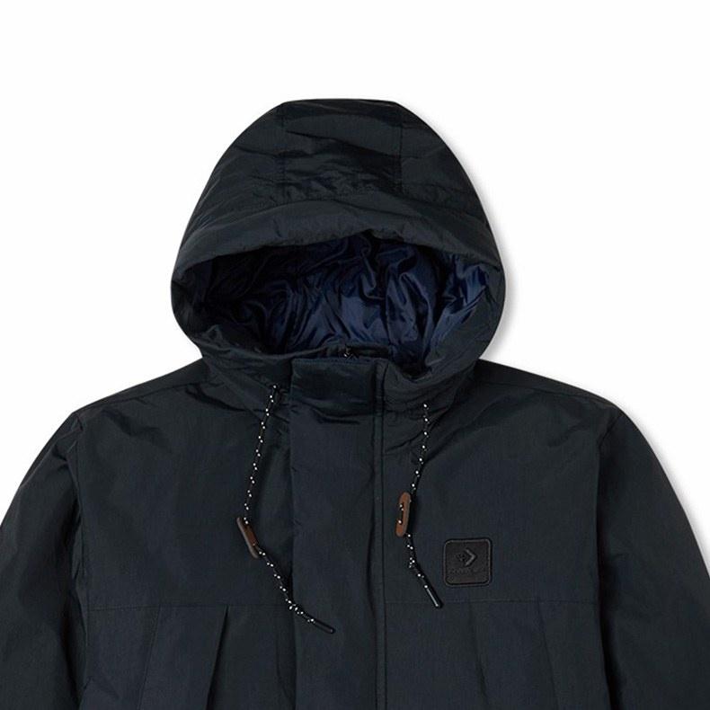 Converse Premium Mid Down Hooded Jacket Asia Sizing 'Black' Men's 10023775-A03
