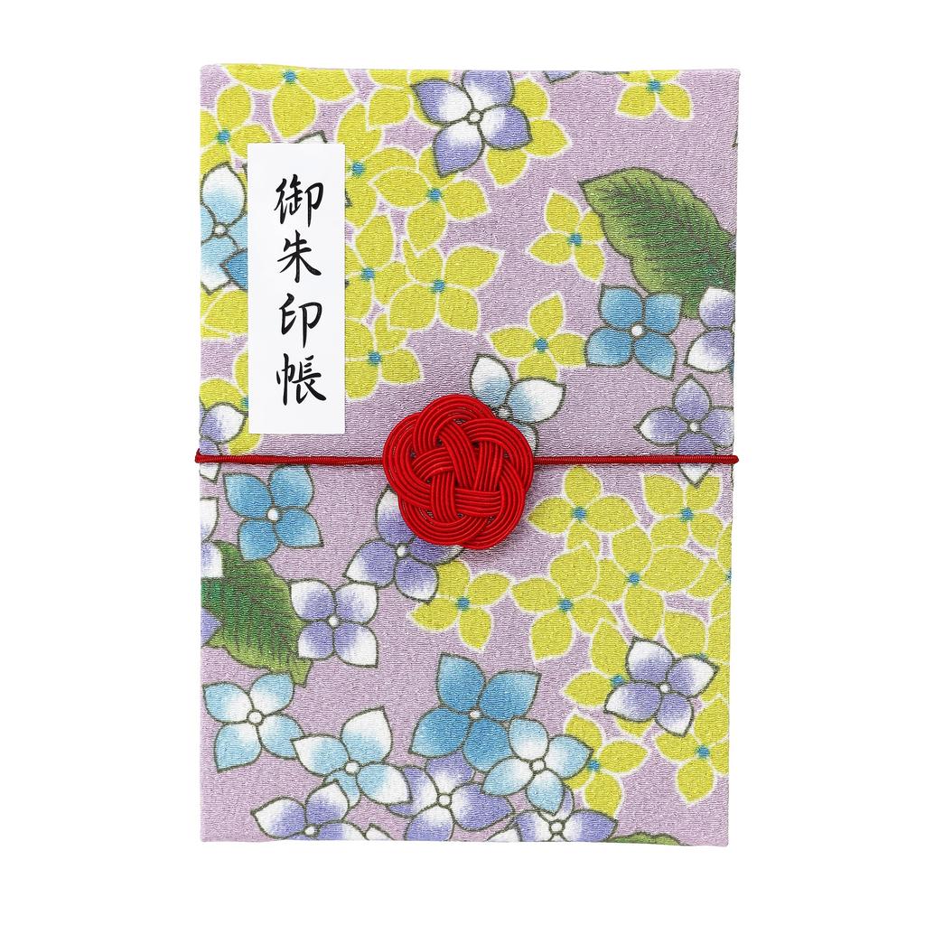 Cute Goshuincho Stamp with Mizuhiki Rubber Double Japanese Chirimen Temple Stamp Collection Book 16cm Light Purple (Temple Book) Band, Page, Pattern,