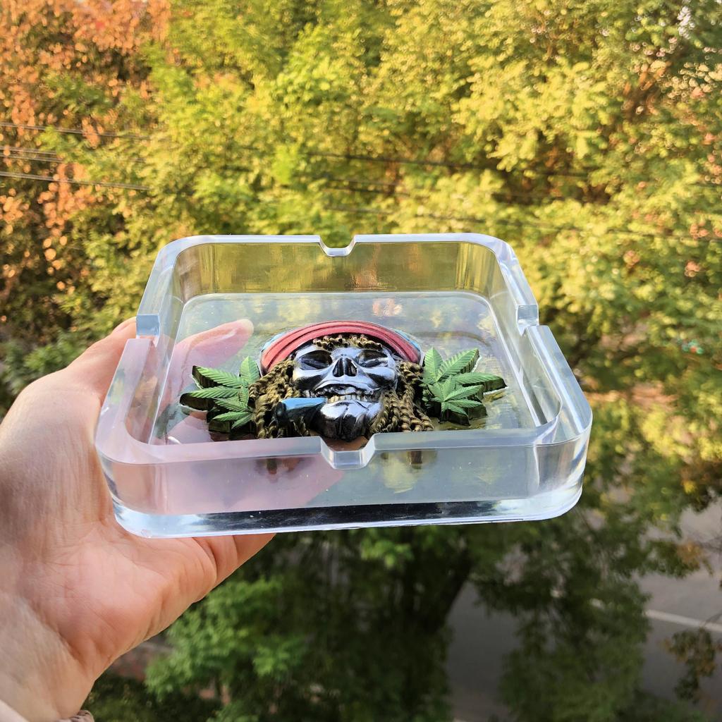 Skull Leaf Ashtray Mold Easy To Clean Silicone Casting Mold Handmade Office Accessory Mould for DIY Enthusiasts