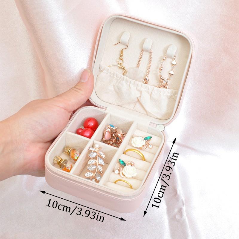 Portable Jewelry Box European Princess Korean Small Travel Handmade Jewelry Bag Earring Ring Small Storage Box