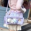 Y2K Miela Ita Krepšys Harajuku Mergaitė Skaidri Kišenė Didelės Talpos Crossbody Lolita Pasidaryk Pats Ženkliukų Eksponavimas Kasdieniai Pečių Krepšiai