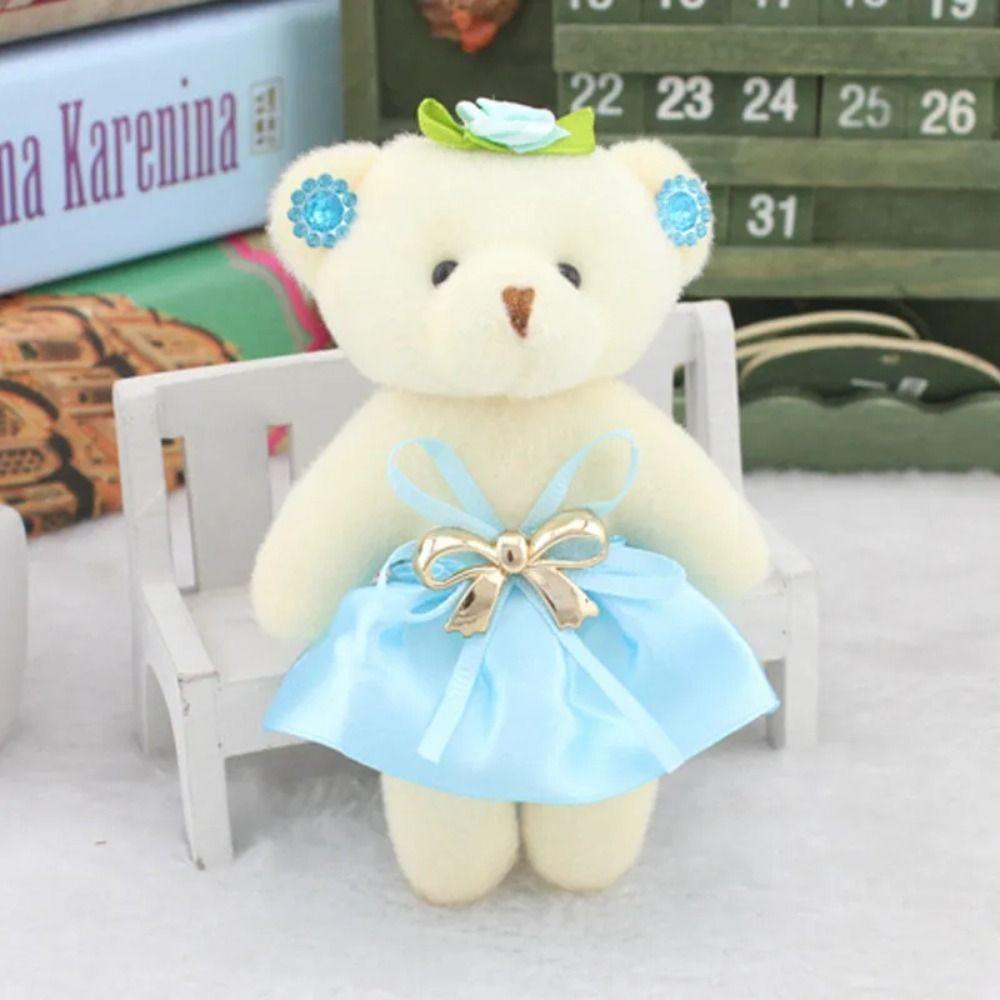 10pcs/set Plush Animal Mini Bear Flower Bouquet Cartoon Bear Plush Toys  Valentine's Day