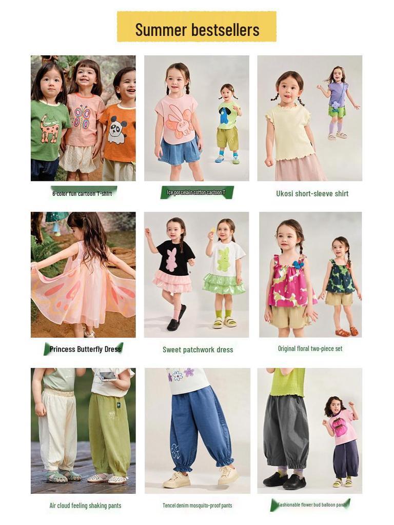 2025 Summer Girls' Cartoon T-Shirt - Short Sleeve, Cute Design