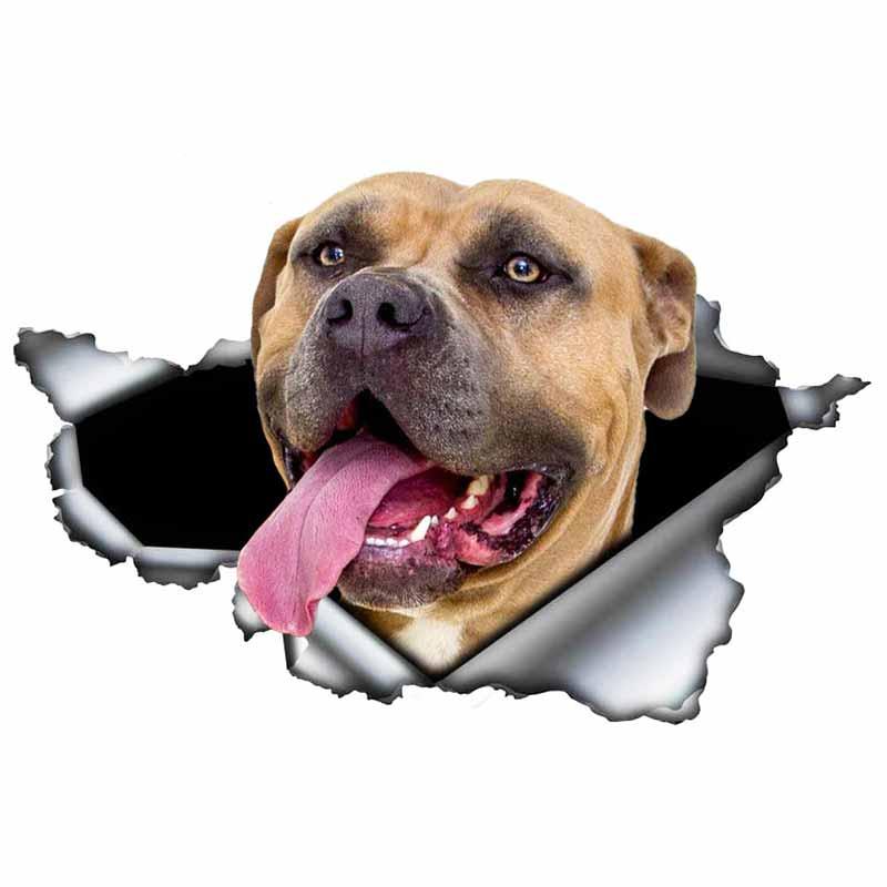 Aufkleber Blauer Pitbull Autoaufkleber Kreativer Zerrissener Metallaufkleber Wasserdichtes Autostyling Haustier Autodekoration