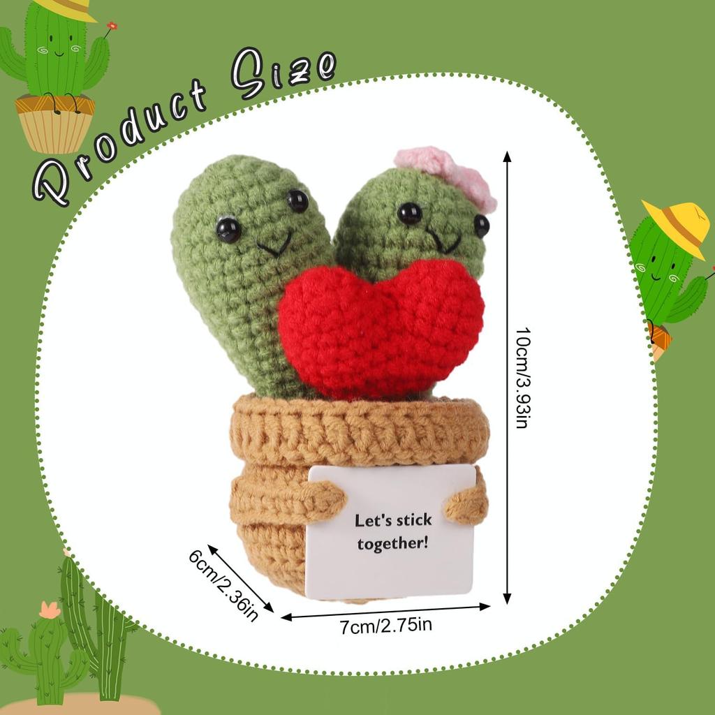 Positive Energy Potato Pocket Hug Handmade AnimalCrochet Mini Doll Funny Wool Gift for Friends or Lover Emotional Support Plant
