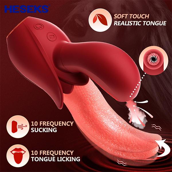 Realistic Tongue Licking Sucking Vibrator Nipples Clitoral Stimulator Clit Sucker Rabbit Sex Toys for Women Female Masturbation