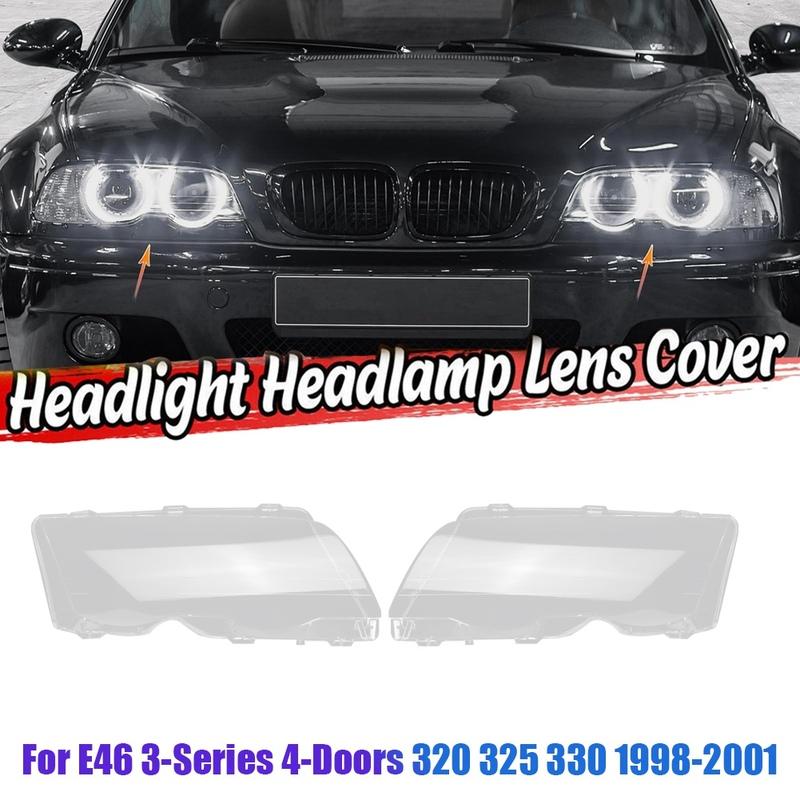 Right Car Headlight Lens Cover Lens Head Light Shell Cover For BMW E46 3-Series 4-Doors 320 325 330 1998-2001