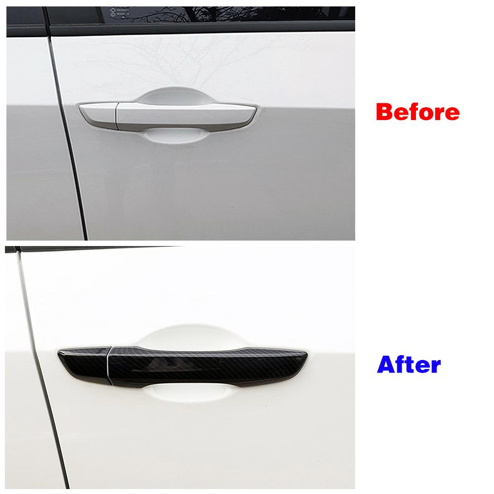 For Honda Civic 2016-2020 10 Gen Carbon Fiber Color Modify Refit Chrome Door Handle Cover Decoration Trim Protection Sticker