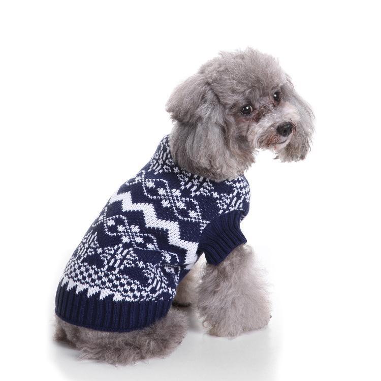 Festive Dog Sweaters: Snowflake, Christmas, Halloween, and Elk Designs