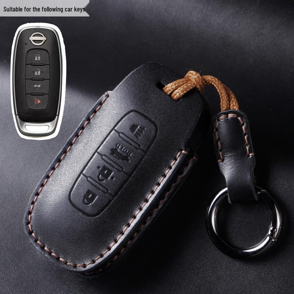 Nissan 14th Gen Sylphy, Qashqai, Teana, X-Trail, Tiida, Terra, Murano, Kicks Leather Key Case Cover
