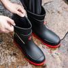 Winter velvet rain shoes men's medium tube thick-soled non-slip men's wear-resistant water shoes outdoor waterproof and warm rain boots