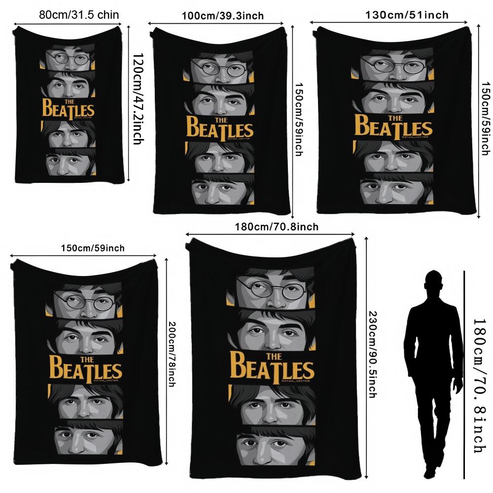 The Beatles Timeless Rock Legend Pattern Blanket Soft Warm Fleece Blanket For Office Sofa Party Decor Valentine'S Day Gift