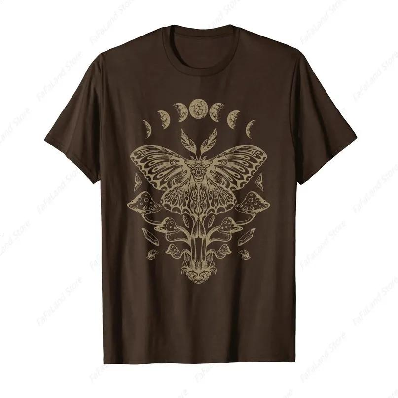 Butterfly Grunge Fairycore Aesthetic Luna Moth Mushrooms Y2K TShirt 241217 S разноцветный