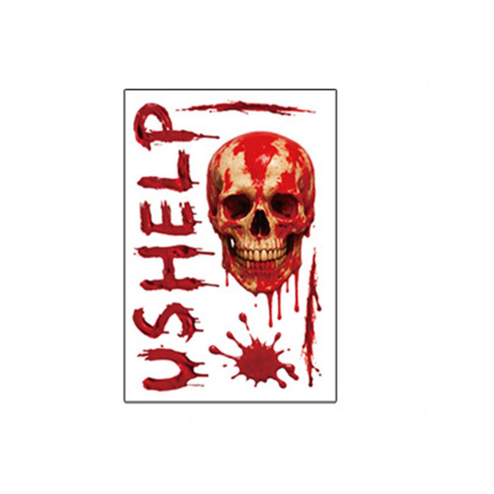 Halloween Bloody Footprints Clings Set 10PCS with Zombie Handprint Decals for Scary Event and Party Decoration