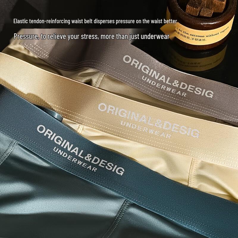 Qinite Men's Ice Silk Boxer Briefs 5-Pack