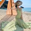 Summer New Niche Design Sense Neck Halter Vacation Dress Sexy Slim Collar Dress