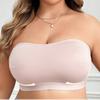 Solid Simple Strapless Side Buckle Bandeau Plus Size Thin Wireless Seamless Bra