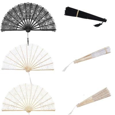 Ventaglio Pieghevole Regalo Sposa Festa Ventaglio di Pizzo Legno Massello Tessuto di Seta Ventaglio Pieghevole Ventaglio di Pizzo Stile Antico