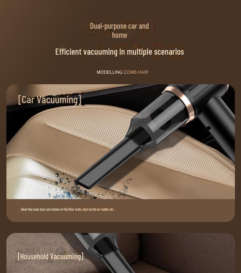 New 5-in-1 Wireless Handheld Car Vacuum Cleaner - Compact, Powerful, Super Suction