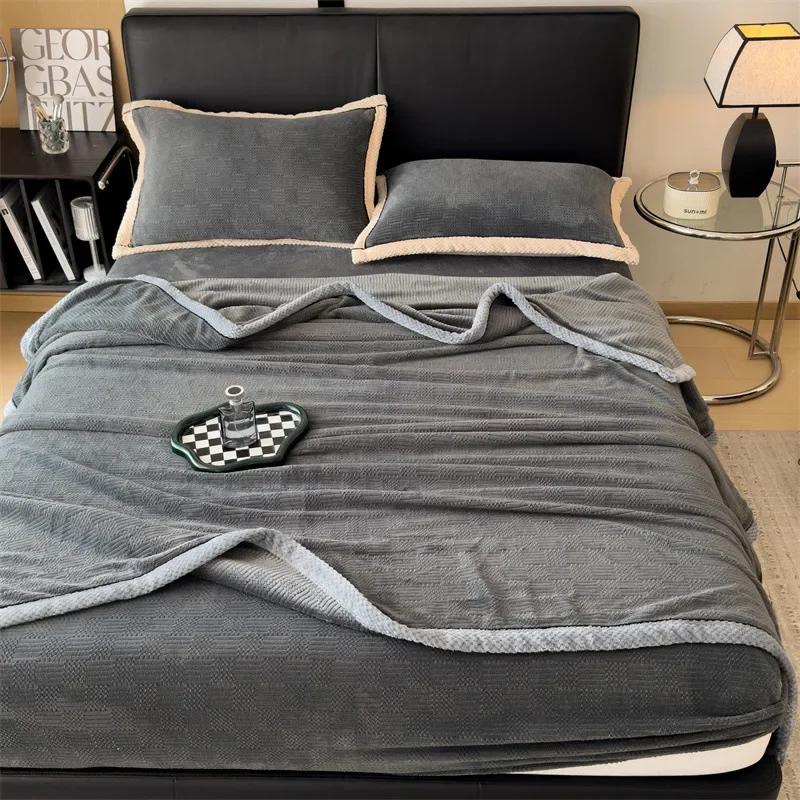 Geschnitzte Samtdecke Herbst Winter Warm Sofa Decke Weich Bequem Wärme Bettdecken Überwurf Flauschig Atmungsaktiv Bettwäsche