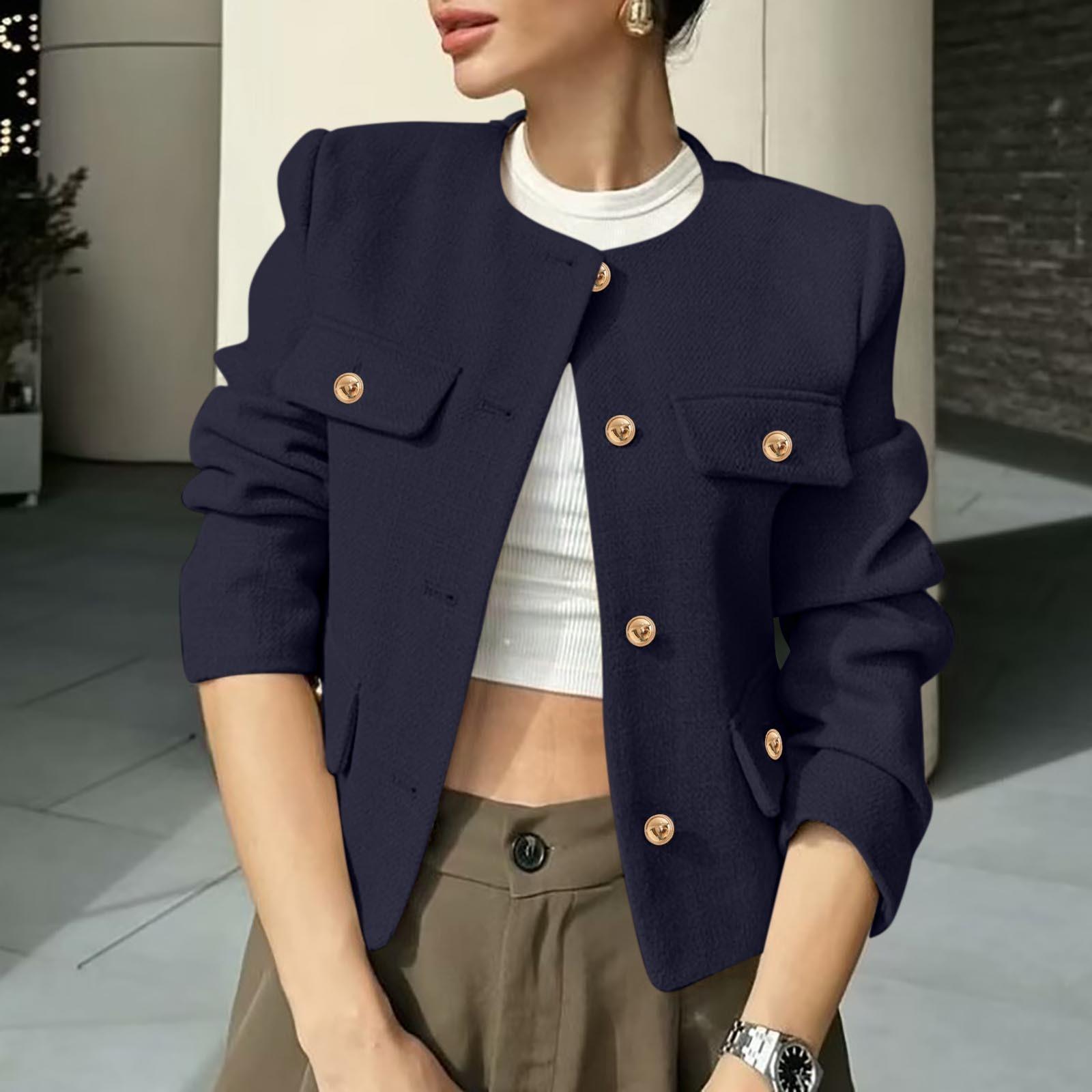 

Женская куртка из искусственной замши на пуговицах, оверсайз, со сборкой по подолу, короткой длины, повседневная винтажная верхняя одежда с карманами M тёмно-синий