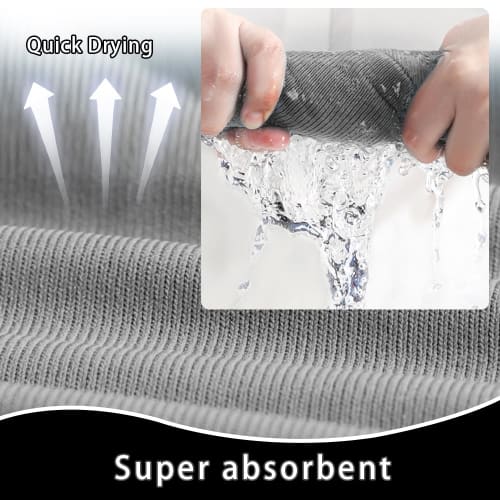 SINLAND Quick-Drying Microfiber Glass Wiping Cloths, Kitchen Dish Cleaning Towels, 6-Count, 30cm x 40cm, Gray