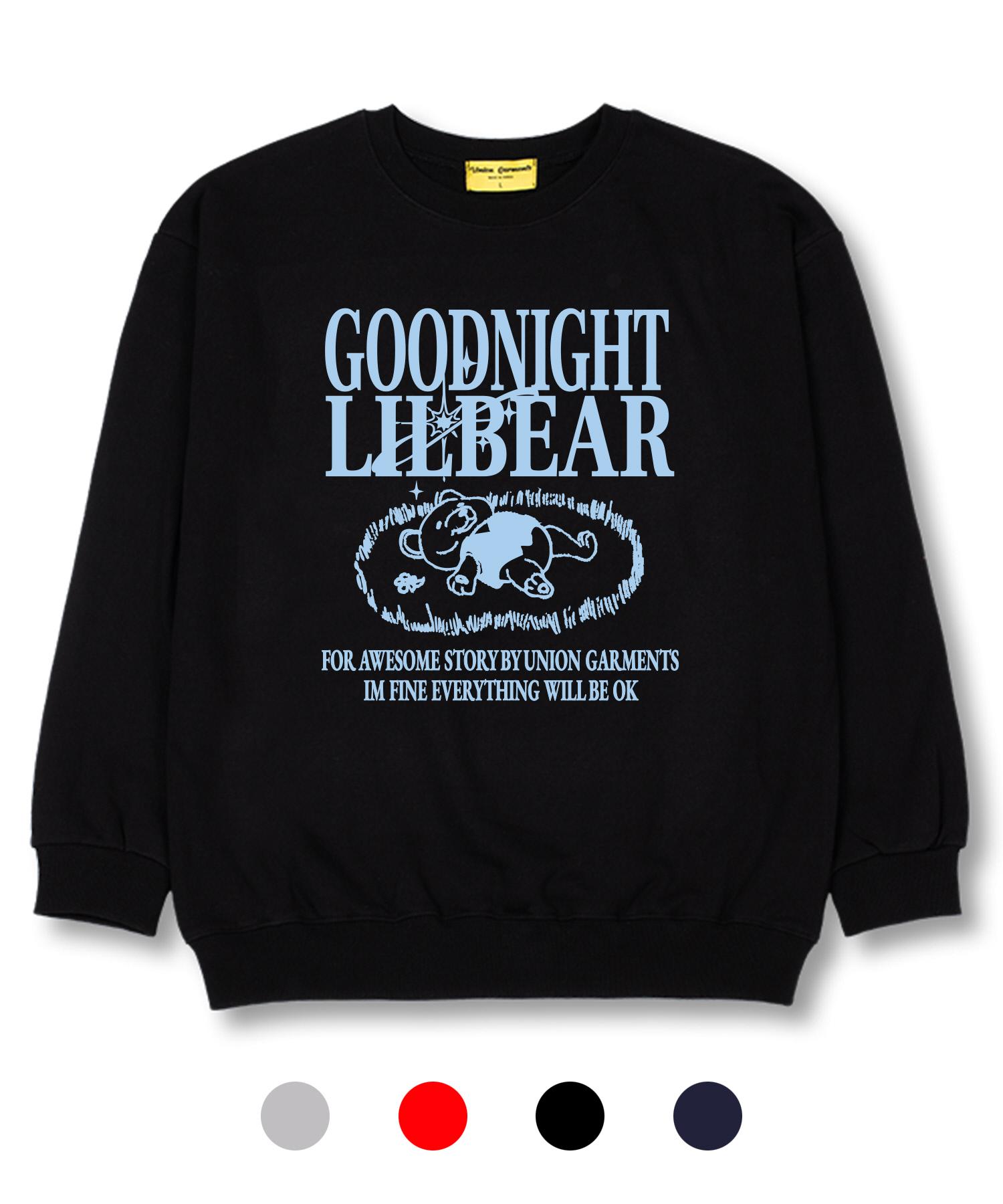 Union Garments Свитшот оверсайз  Goodnight Bear  из французского терри Black/Xl