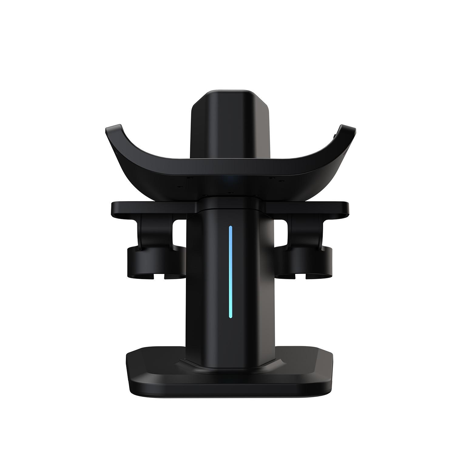 

Для Meta Quest 3S/3/2 Подставка для зарядки Vision Pro Подставка для хранения RGB Контроллер подсветки Аксессуары VR чёрный