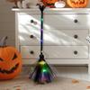 Halloween Witch Broom LED Illuminated Mount Broom Lightweight Mesh Broom Props Holiday Decor Cosplay Accessories