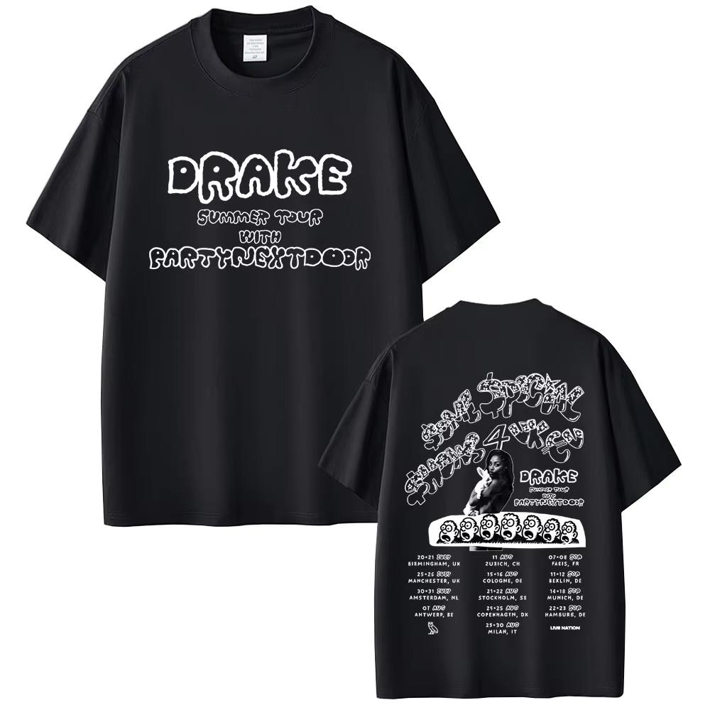 Rapper Drake Europe Tour with Partynextdoor 2025 T-shirt SSS4U Some Sexy Songs 4 U T Shirts Men's Women Hip Hop Fashion T-shirts