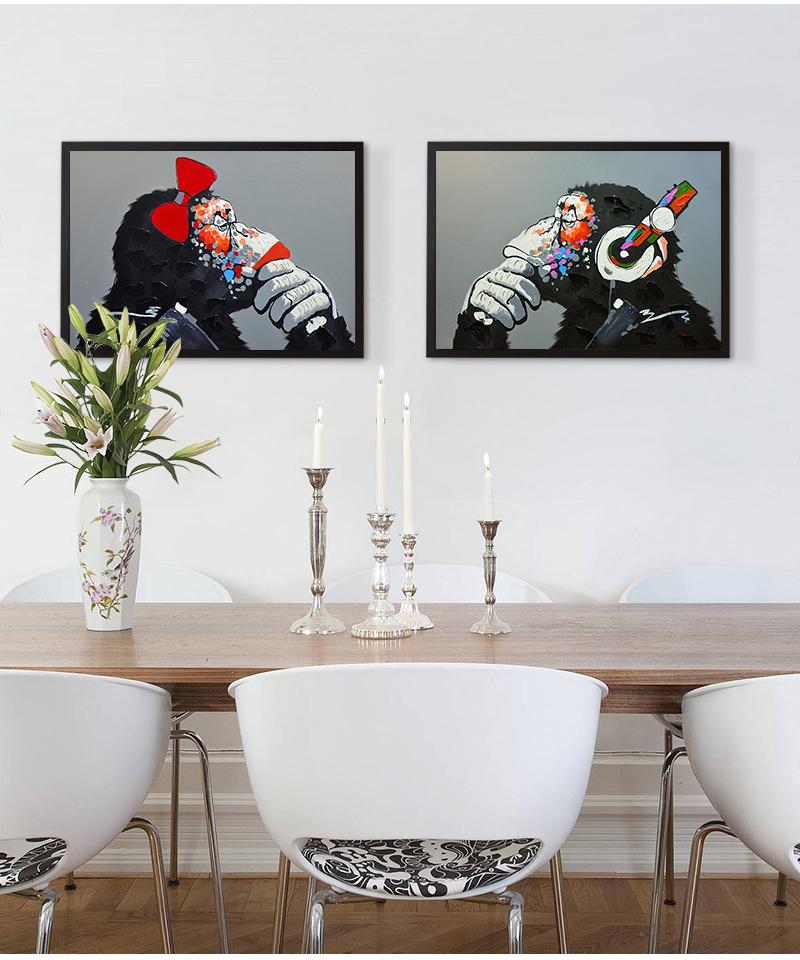 Monkey sluchátko hudba móda zvířat zábava plakát abstraktní umění