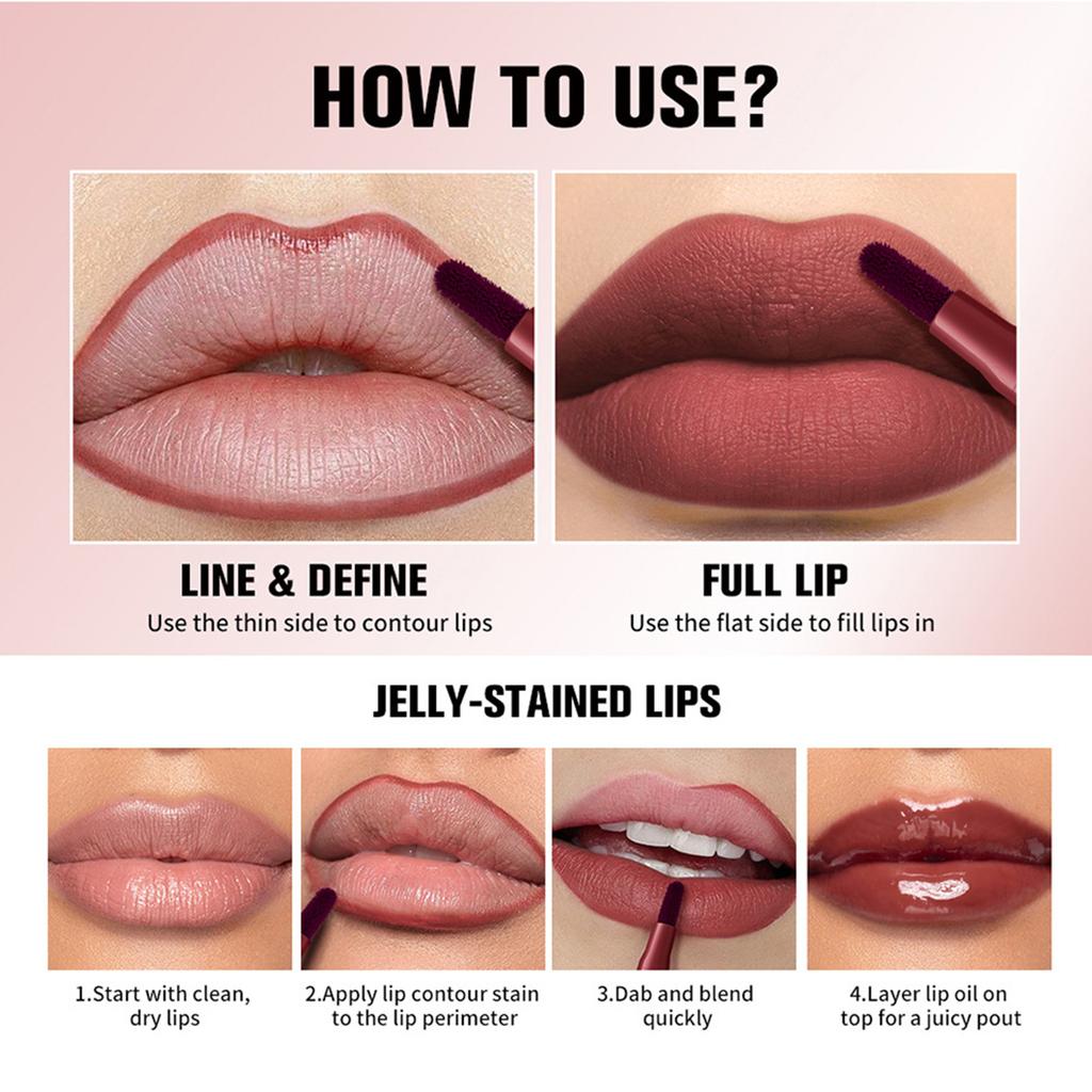 1Pc Smudge-proof Lip Liner, Water-resistant Long-lasting Lip Stain for All-day Wear