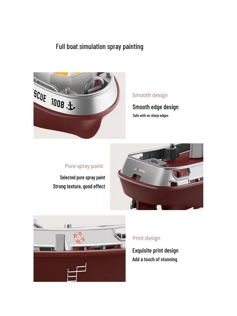 1:32 Mini High-Speed Rechargeable RC Remote Control Boat - Water-Ready Tugboat Toy Model