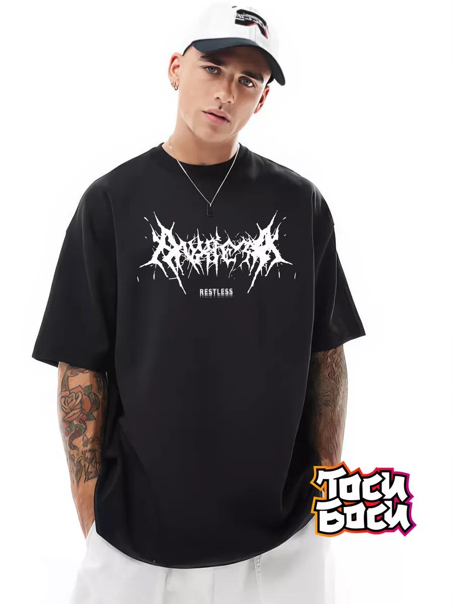 

Black unisex oversized Playboy print t-shirt, 100% cotton S