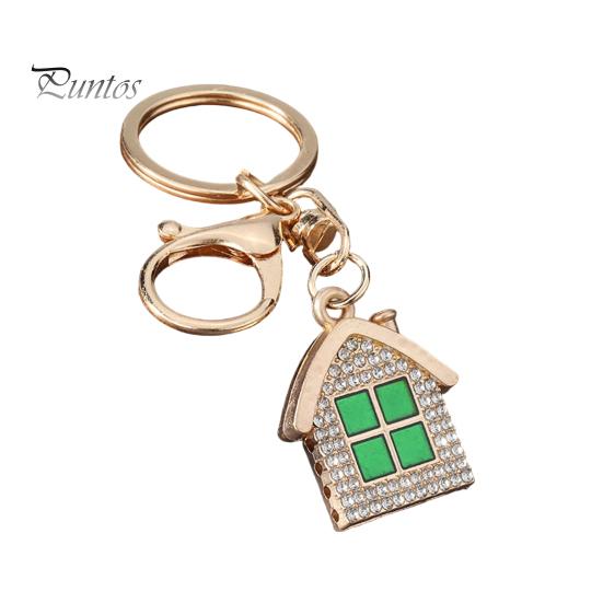 Non-blackening Metal Keychain Pendant, 3D Cabin Shape Key Holder with Lobster Home Settling Gift Clasp And Ring, Anti-Oxidation Fall-Resistant Window