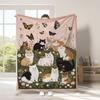 Vintage Pet Cat Digital-printed Polyester Bedroom Velvet Flannel Soft Sofa Cover Blanket Fleece Soft Cover Blankets for Beds