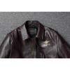 Chinese Size Vintage Brown First Layer Cowhide High Waisted Men Leather Jacket 45P Flight Coat Lapel Short Leather Jackets Pilot Jacket