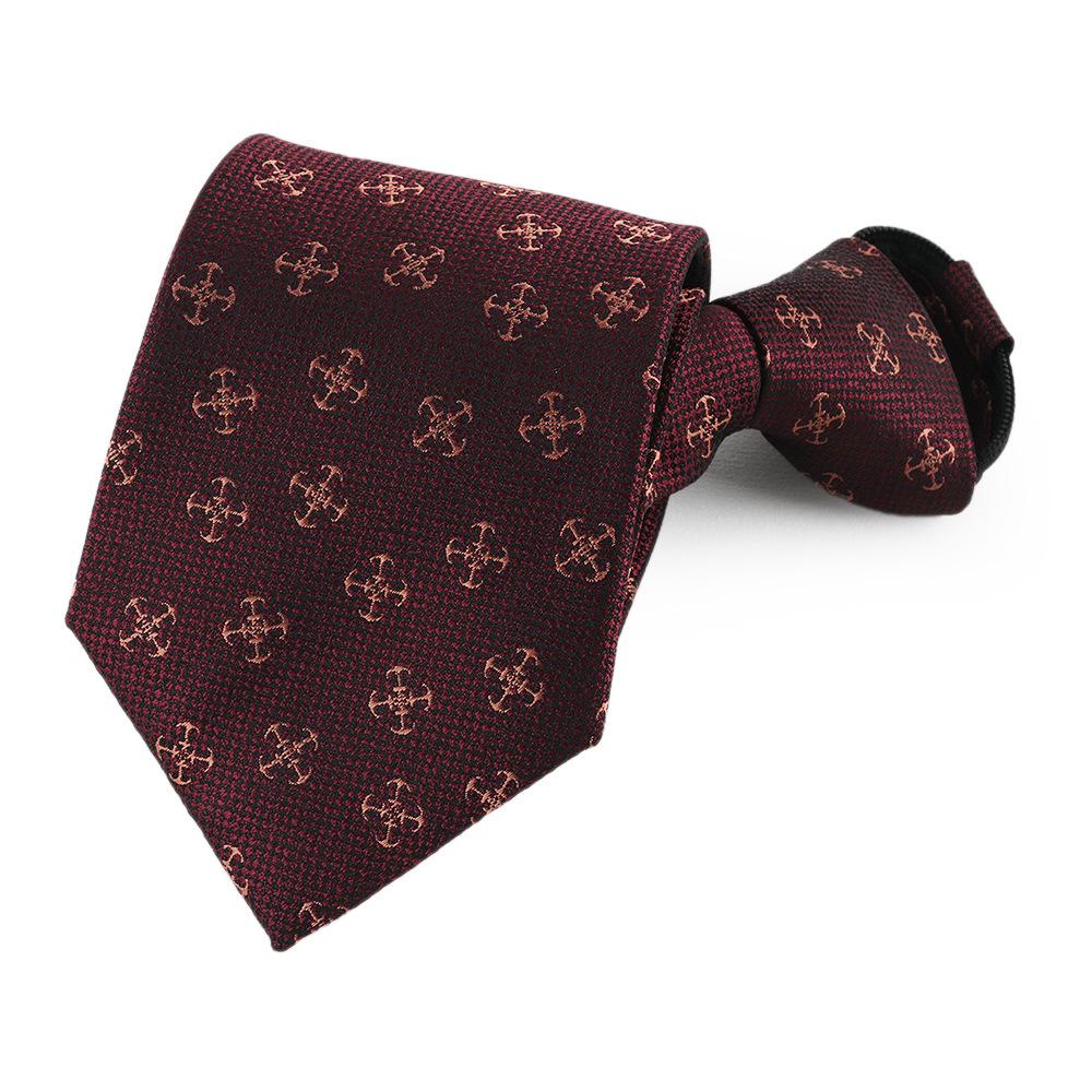 Lazy Tie Men'S Business Dress Wedding Shirt Zipper Knot-Free Navy Blue Burgundy Easily Pulled Men