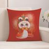 New Plush Pillow Living Room Sofa Cushion Pillow Zodiac Snake Pillow Red Pillow Case Cartoon Gift