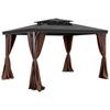 Gazebo Privacy Curtain 10' x 10' x 6.9' Waterproof Gazebo Curtains Coffee