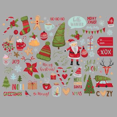 Schöne Weihnachtselemente-Aufnäher für Rucksack, neue Diy-Wärmeübertragung, T-Shirt, Jeans, Dekoration, Thermotransfer-Weihnachten