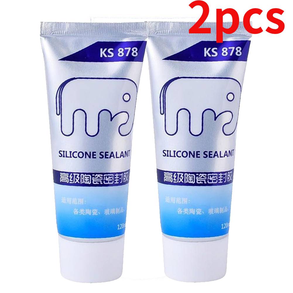 2pcs Safe High Strength Silicone Sealant White Water-Resistant Adhesive for Interior and Exterior Use Home Kitchen Bathroom