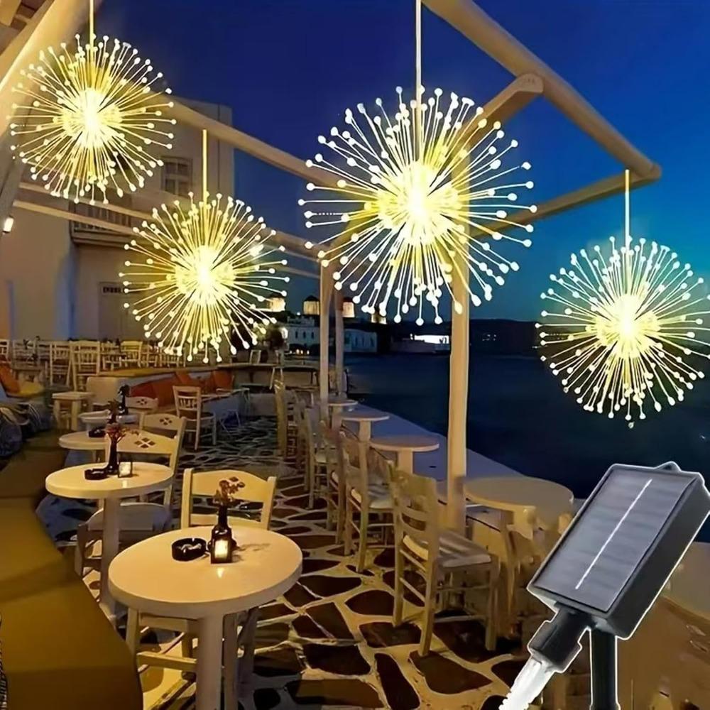 4-Pack Solar Firework Lights — 480 LEDs, Solar Firework Lights, Outdoor Garden Decoration