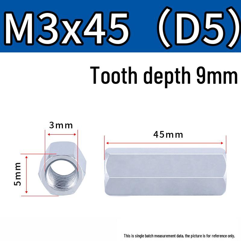 Aluminum Alloy Hexagonal Double-Head Threaded Spacer M2/3x4.5/6